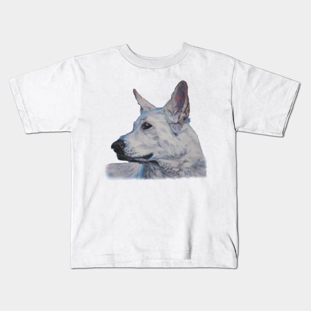 German Shepherd Fine Art Painting Kids T-Shirt by LASHEPARD